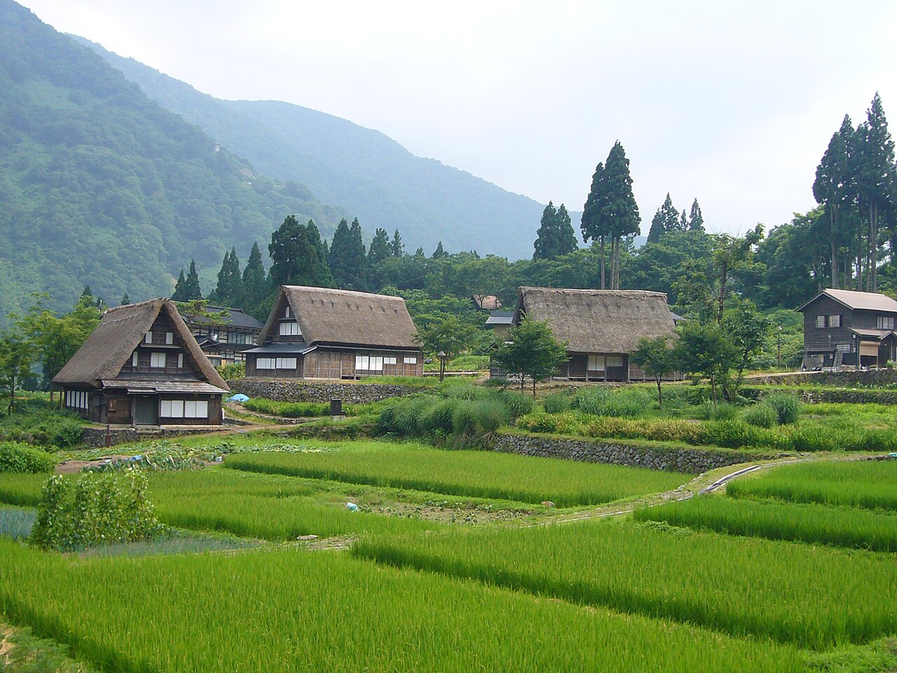 Ainokura Gassho-zukuri Village. Photo by minque (Public domain)